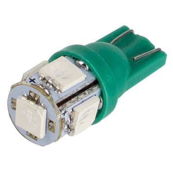 Світлодіоди в габаритні вогні. підсвітку номера та в салон DriveX T10-265 Green 12V 0.7W 26Lm W5W base-10mm C DR-00024275 фото