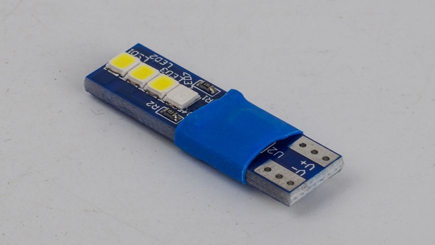 Світлодіоди в габаритні вогні. підсвітку номера та в салон DriveX T10-230 Blue 12V 0.6W 30Lm W5W base-10mm C DR-00024173 фото