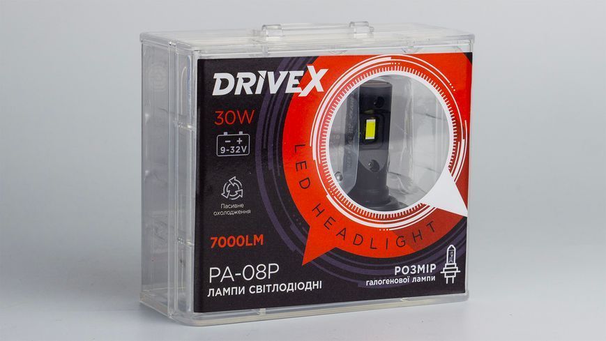 DriveX PA-08P H27/880/881 LED-лампи автомобільні, 30 Вт (2&times;15 Вт), 5500K, 2 шт. DR-00002121 фото